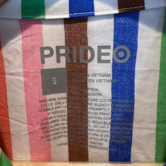 NWT Target Pride Striped Woven Shirt Dress Size Small Colorful Maxi Collared - Picture 4 of 9